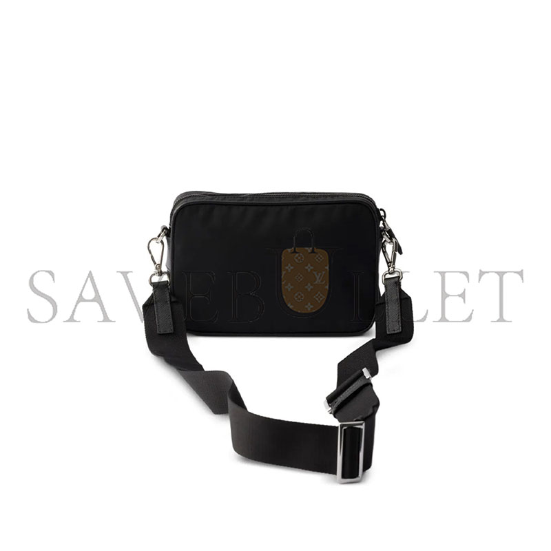 PRADA RE-NYLON AND SAFFIANO LEATHER SHOULDER BAG 2VH170 (20*13.5*7cm)